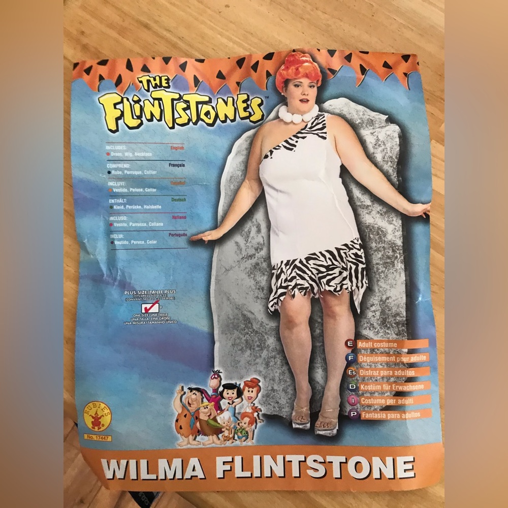 Wilma Flintstone plus size (16-22) costume (dress and necklace only)... NO WIG